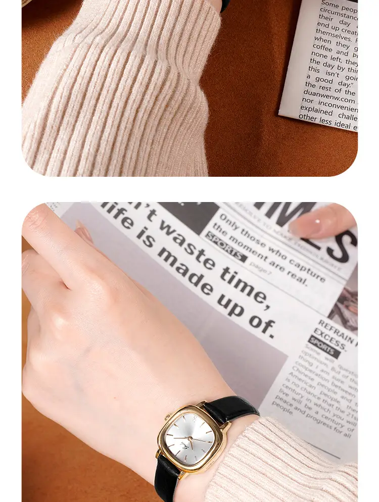 Women's Brown Leather Belt Watch with Small Dial — feature 13