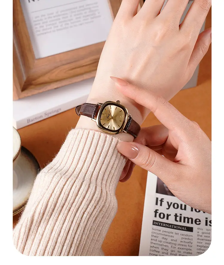 Women's Brown Leather Belt Watch with Small Dial — feature 17