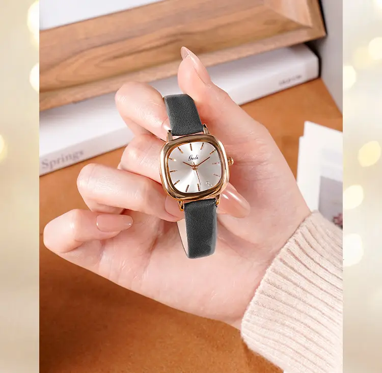 Women's Brown Leather Belt Watch with Small Dial — feature 4