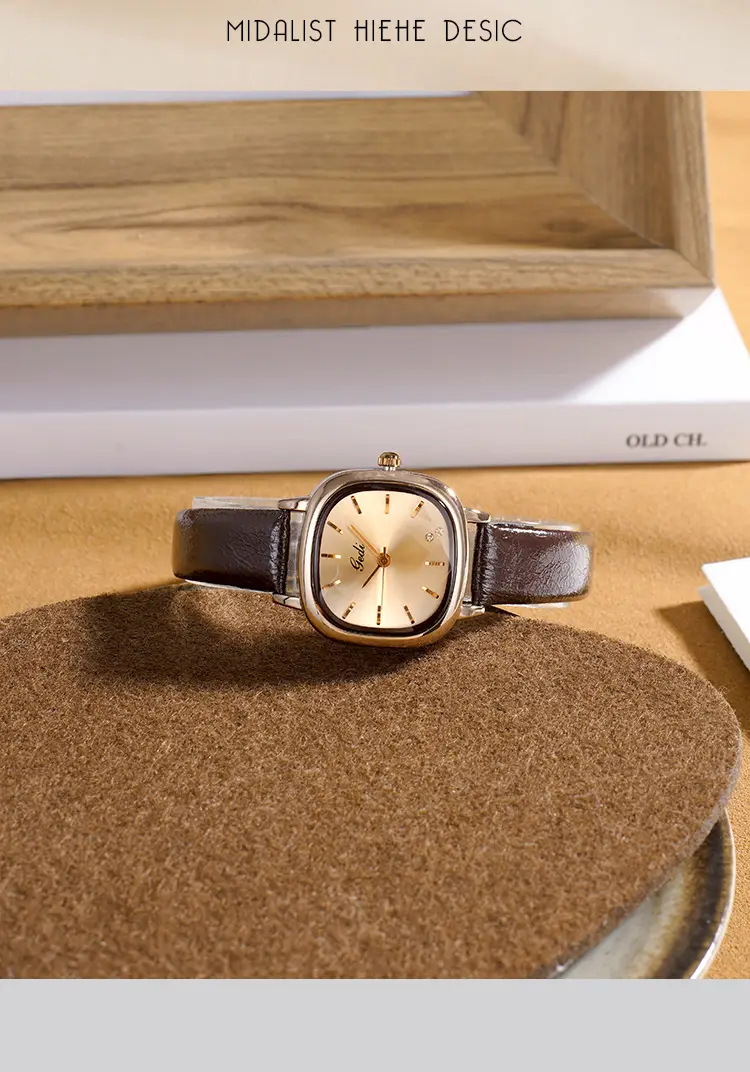 Women's Brown Leather Belt Watch with Small Dial — feature 5
