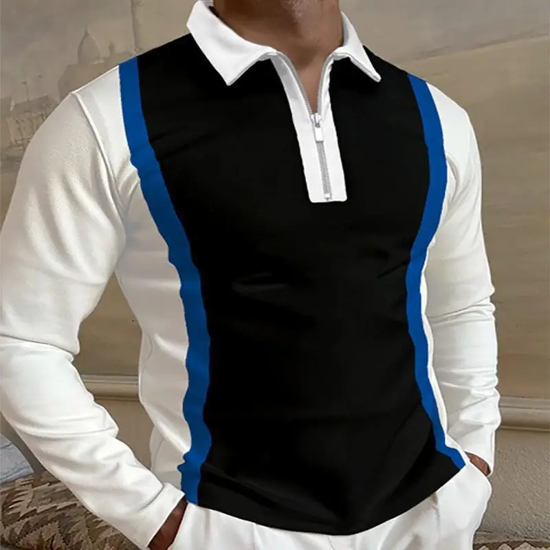 Men's Black Checkered Polo Shirt Large - Image 12