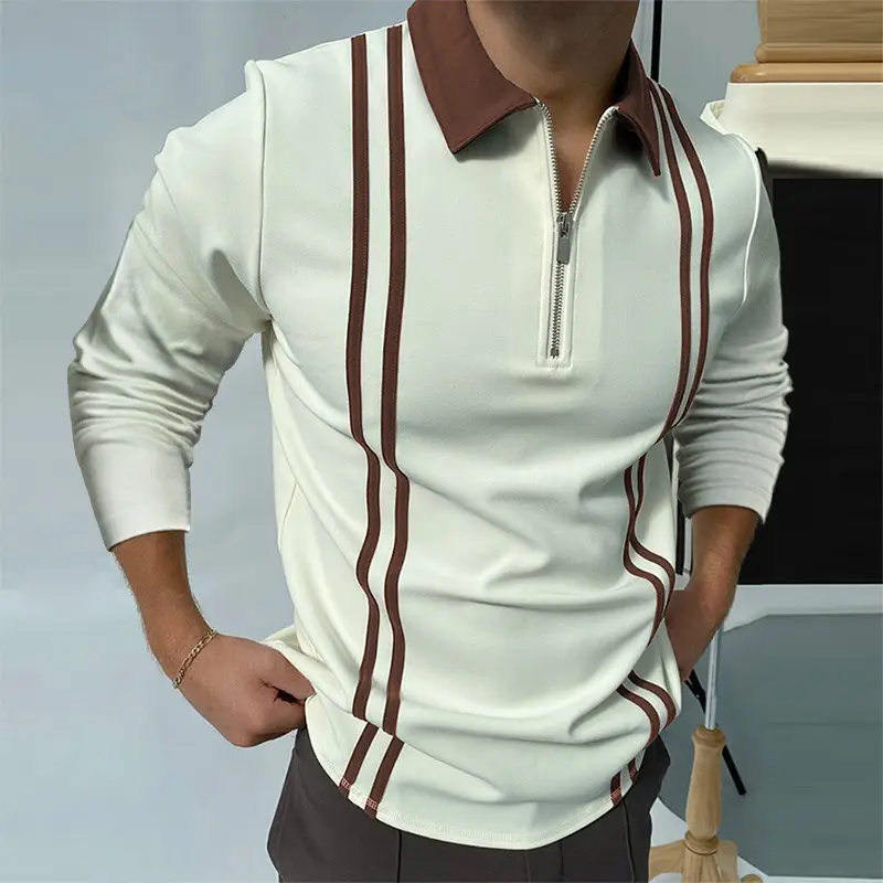 Men's Black Checkered Polo Shirt Large - Image 18