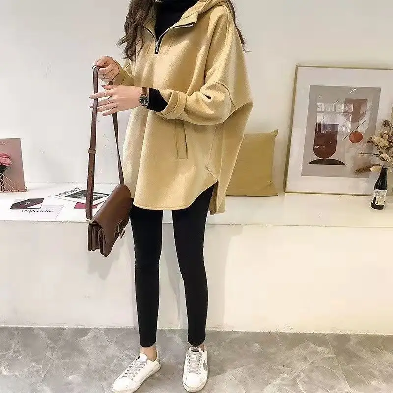2023 Winter Hooded Velvet Sweater with Zipper Closure - Image 9