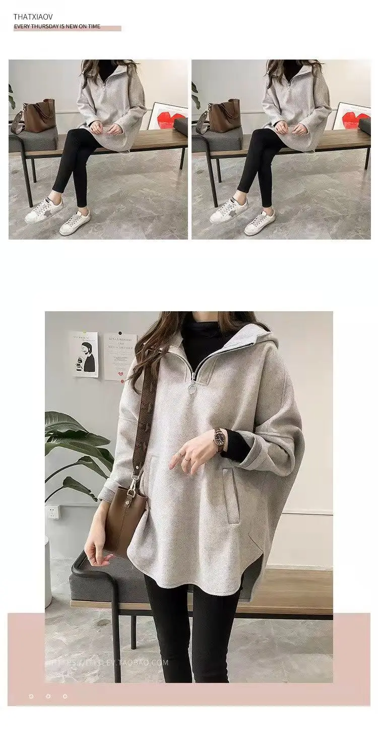 2023 Winter Hooded Velvet Sweater with Zipper Closure — feature 12