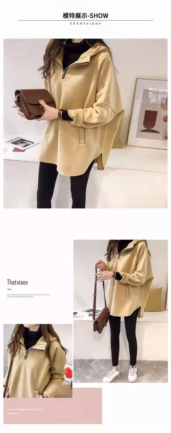 2023 Winter Hooded Velvet Sweater with Zipper Closure — feature 6