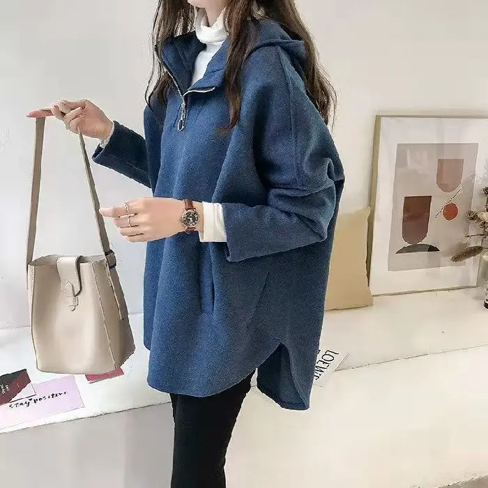 2023 Winter Hooded Velvet Sweater with Zipper Closure - Image 6