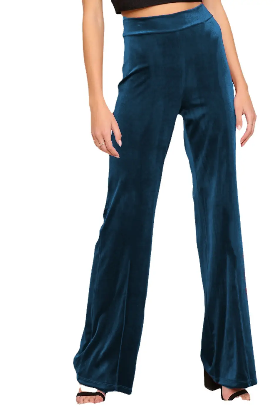 Women's Elasticated High Waist Pants Navy Blue 2022 - Image 7