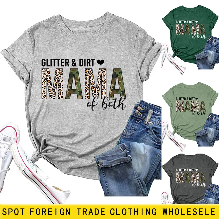Women's GLITTER DIRT Letter T-Shirt White