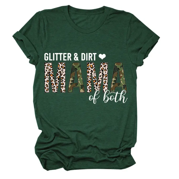Women's GLITTER DIRT Letter T-Shirt White