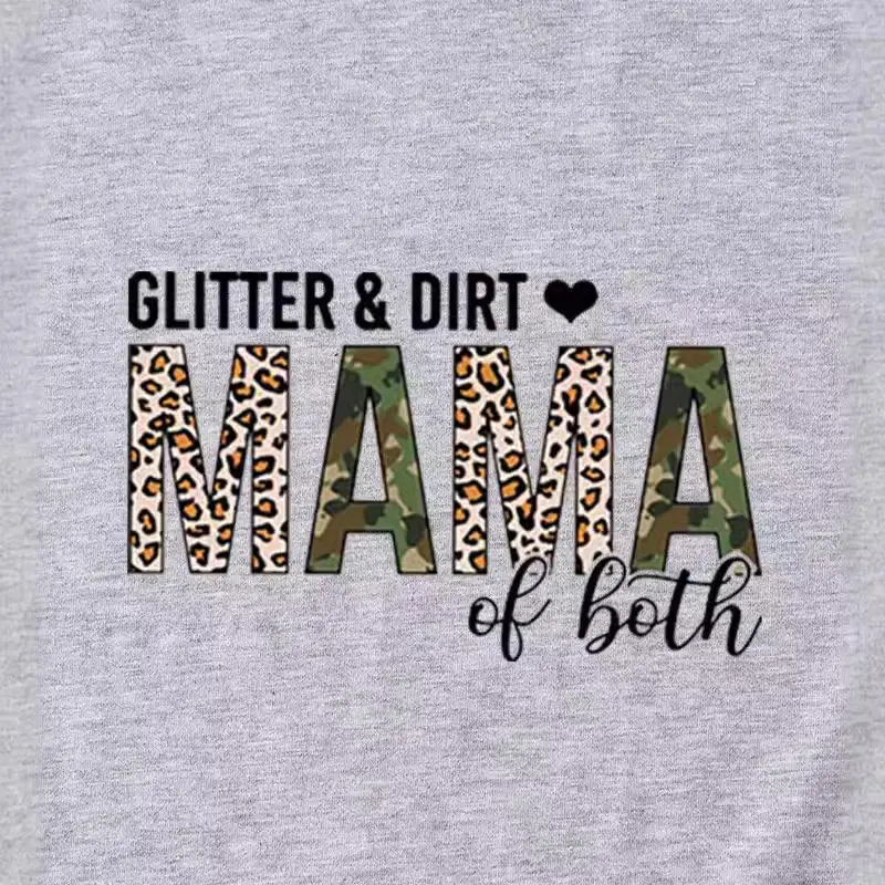 Women's GLITTER DIRT Letter T-Shirt White