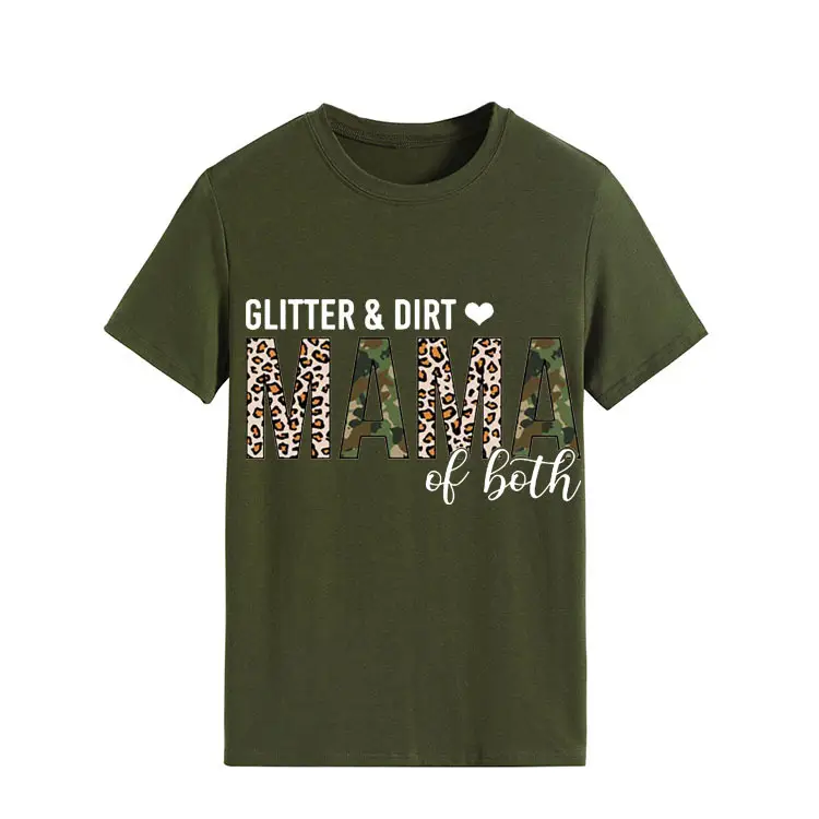 Women's GLITTER DIRT Letter T-Shirt White