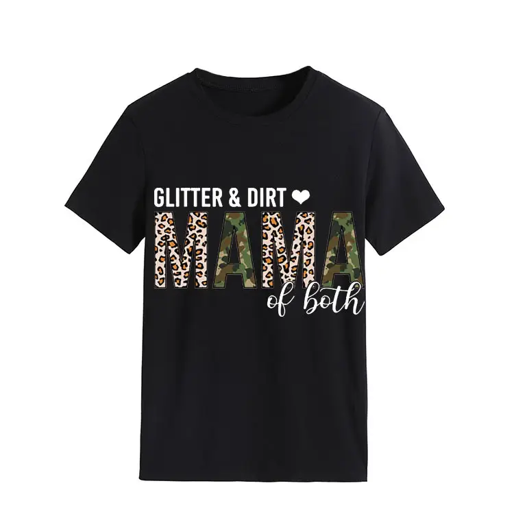 Women's GLITTER DIRT Letter T-Shirt White