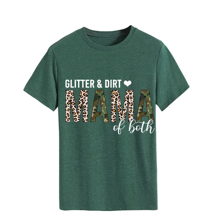 Women's GLITTER DIRT Letter T-Shirt White