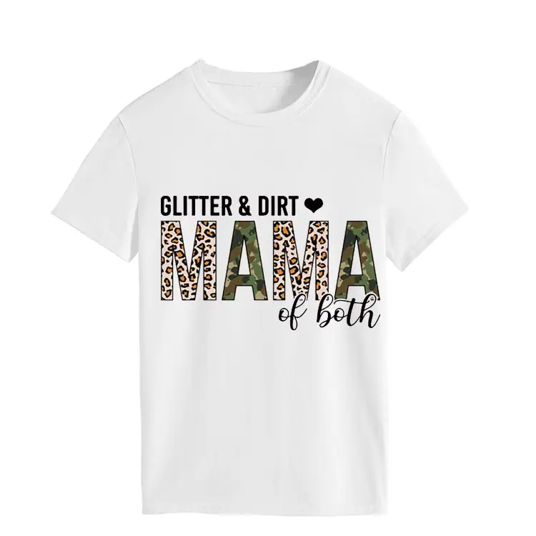 Women's GLITTER DIRT Letter T-Shirt White