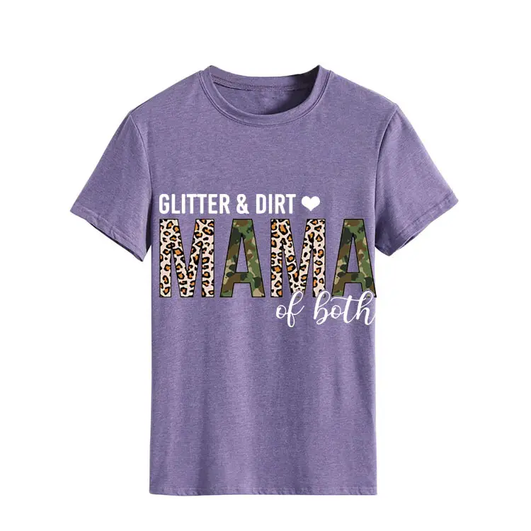 Women's GLITTER DIRT Letter T-Shirt White