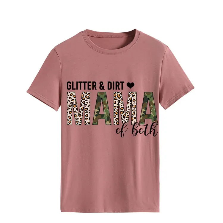 Women's GLITTER DIRT Letter T-Shirt White