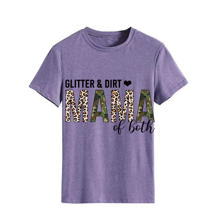 Women's GLITTER DIRT Letter T-Shirt White