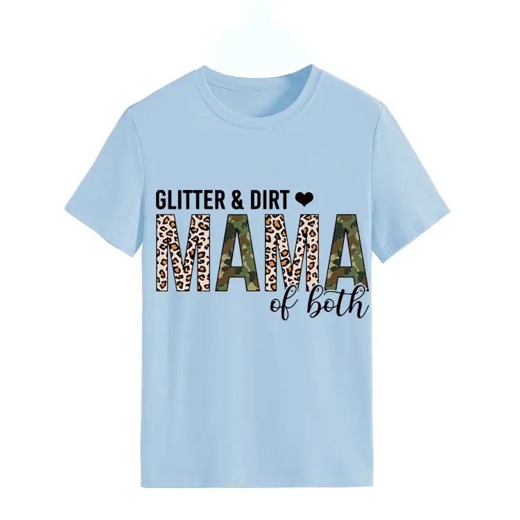Women's GLITTER DIRT Letter T-Shirt White