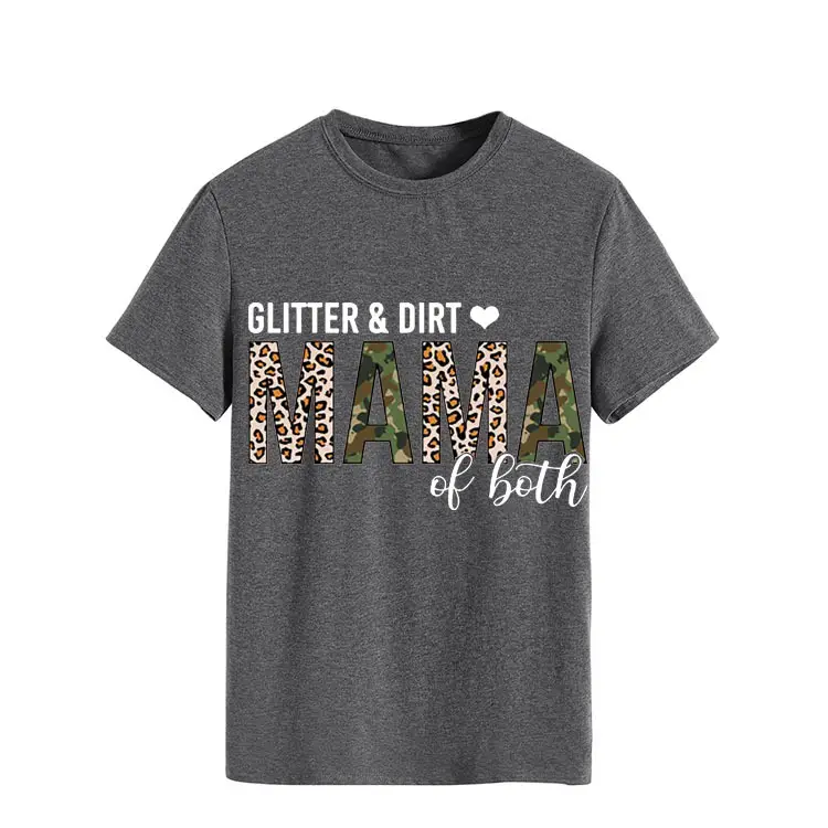 Women's GLITTER DIRT Letter T-Shirt White