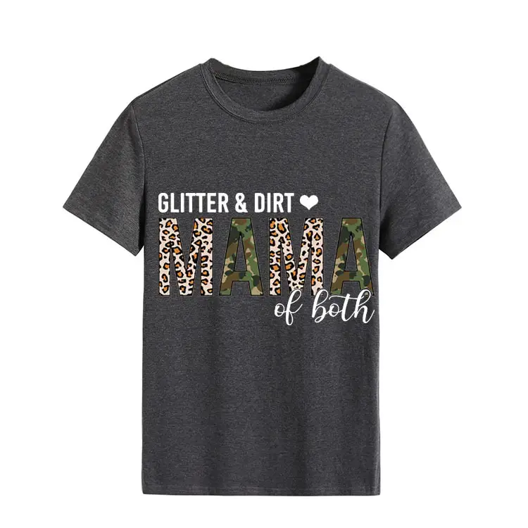 Women's GLITTER DIRT Letter T-Shirt White