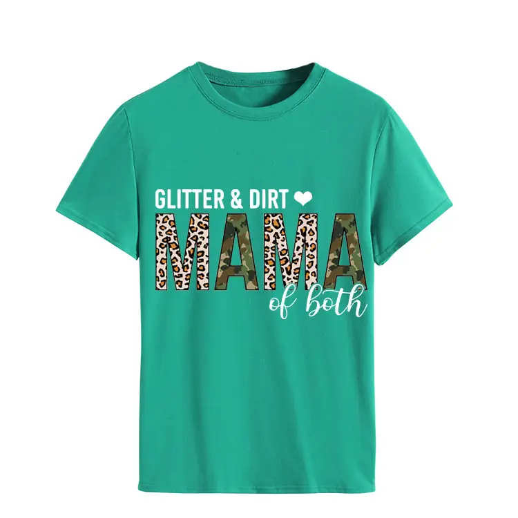 Women's GLITTER DIRT Letter T-Shirt White