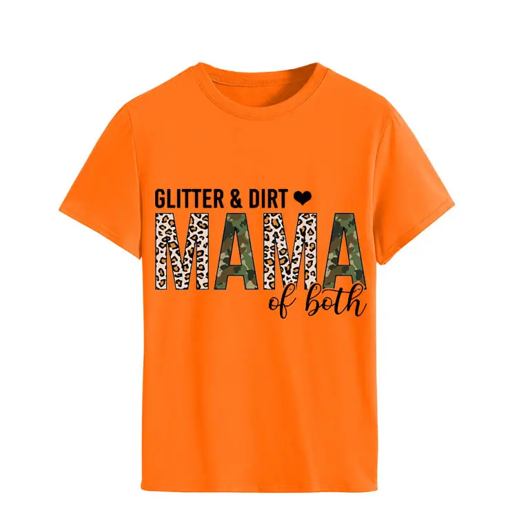 Women's GLITTER DIRT Letter T-Shirt White