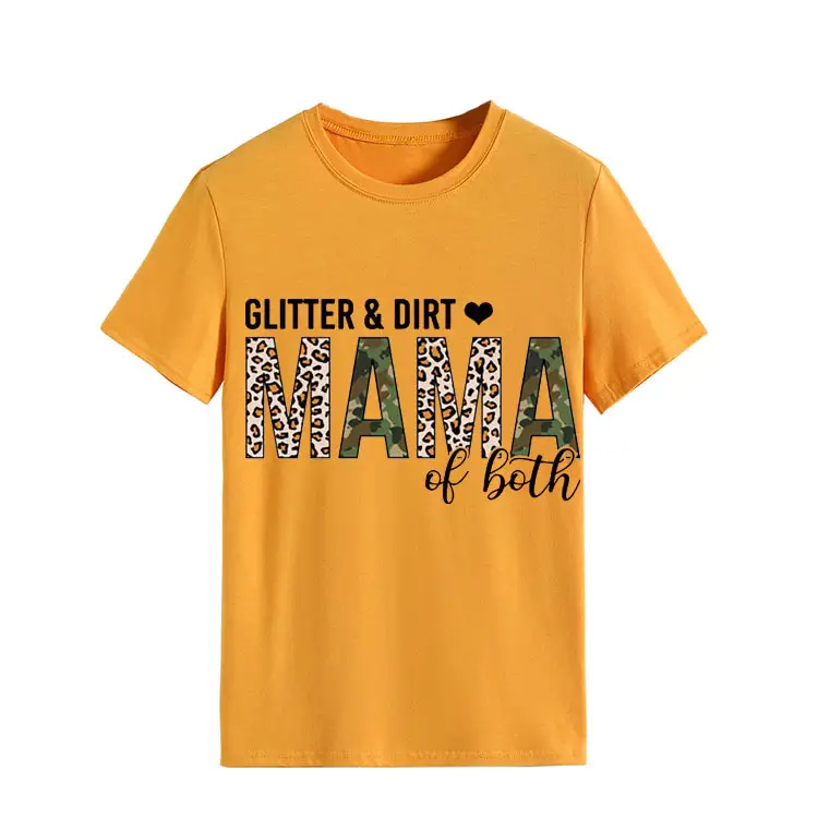 Women's GLITTER DIRT Letter T-Shirt White
