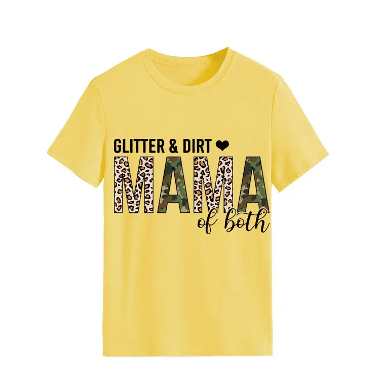 Women's GLITTER DIRT Letter T-Shirt White