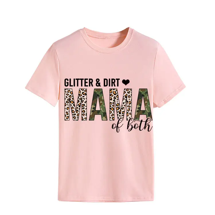 Women's GLITTER DIRT Letter T-Shirt White