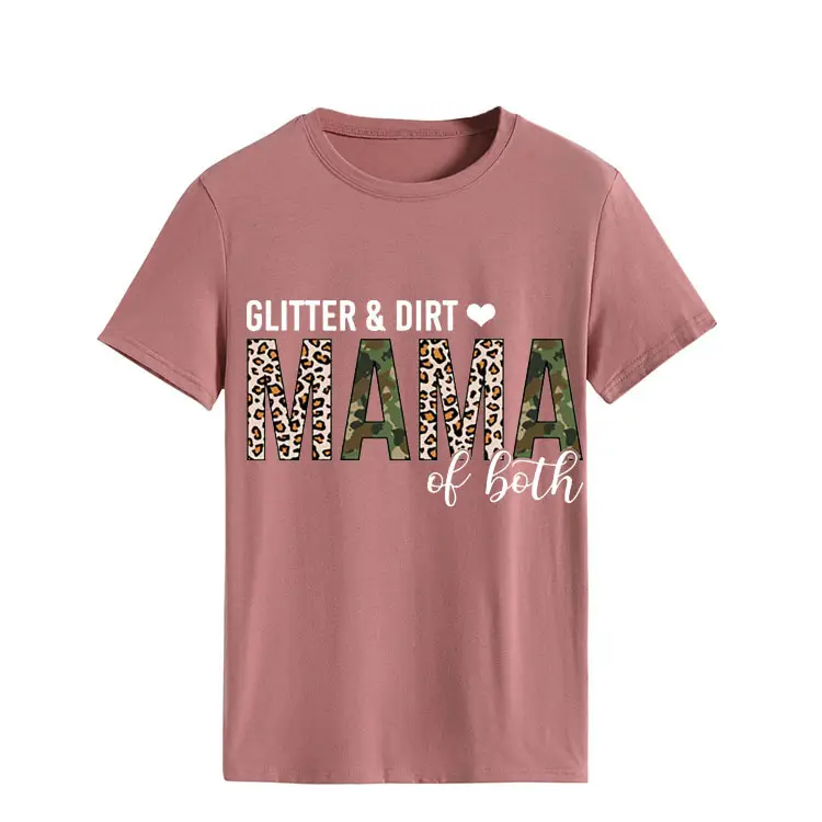 Women's GLITTER DIRT Letter T-Shirt White