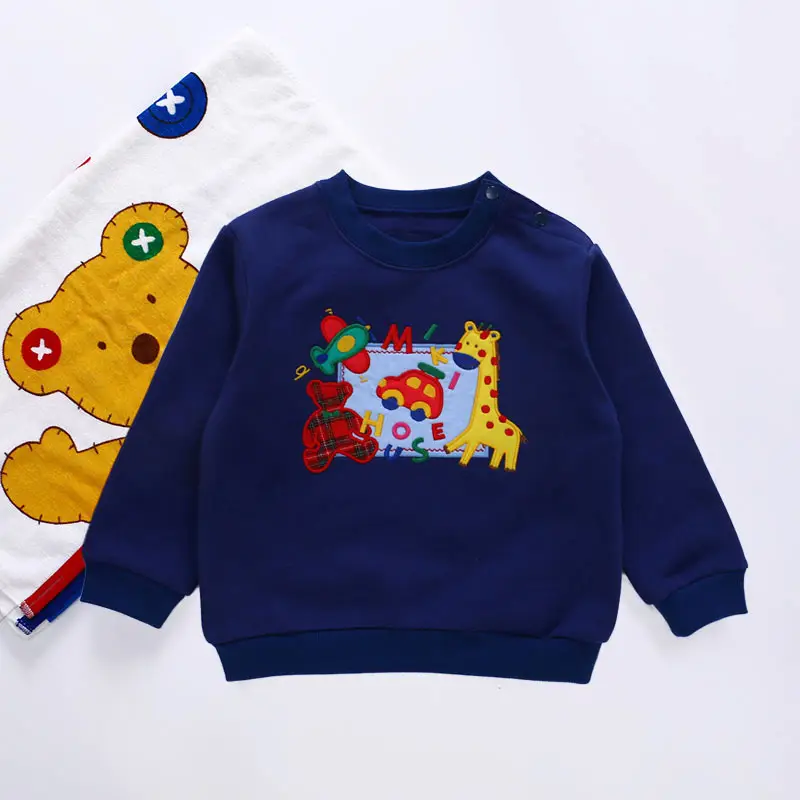 Kids Cartoon Plaid Fleece Sweatshirt Yellow Long Sleeve