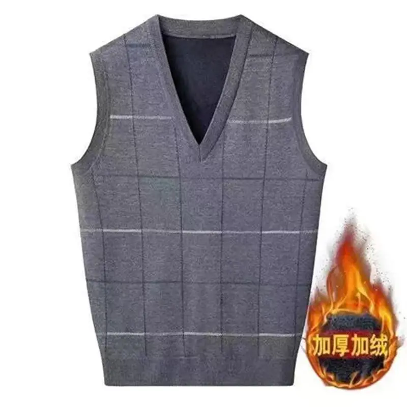 Winter V-Neck Knitted Vest for Men Women Warm Thickened - Image 6