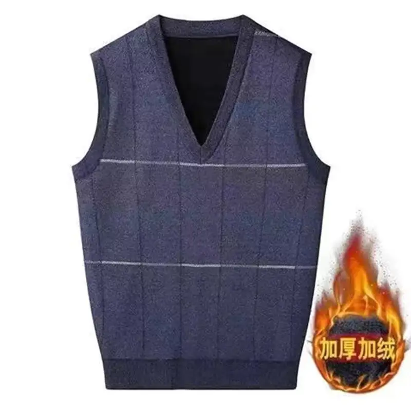 Winter V-Neck Knitted Vest for Men Women Warm Thickened - Image 7