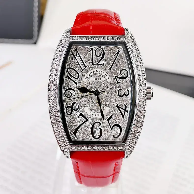 Diamond Encrusted Women's Watch Black Belt Quartz - Image 10