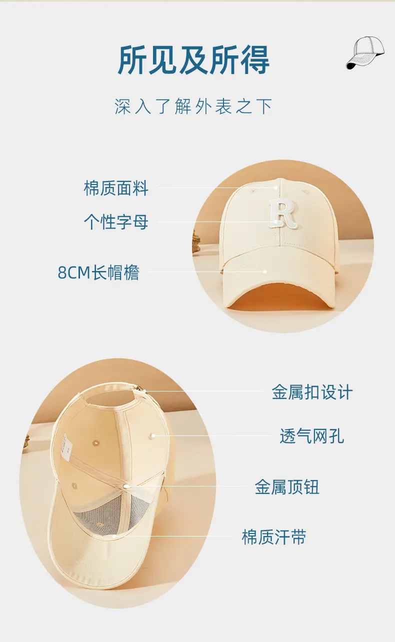 2025 Korean Letter Embroidered Yellow Baseball Cap — feature 5