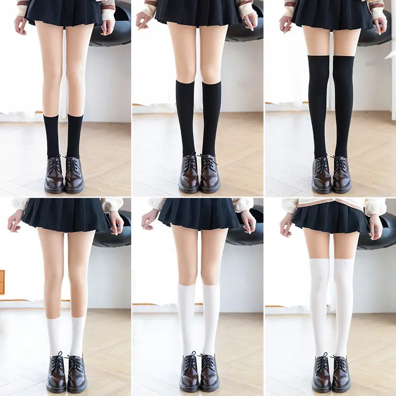 Double Layer Velvet Leg Artistic Black Silk Pantyhose - Image 14