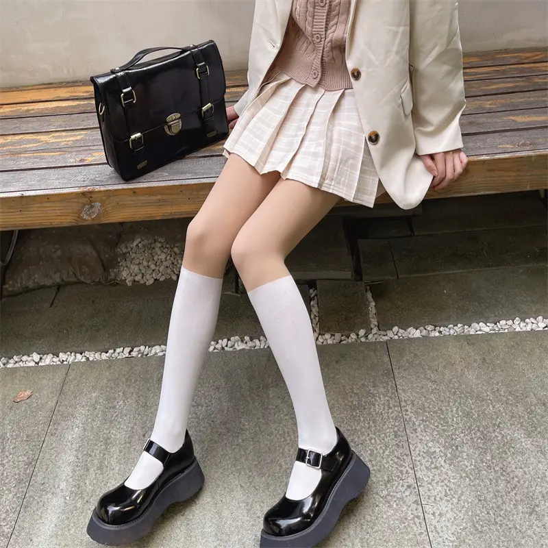 Double Layer Velvet Leg Artistic Black Silk Pantyhose — feature 8