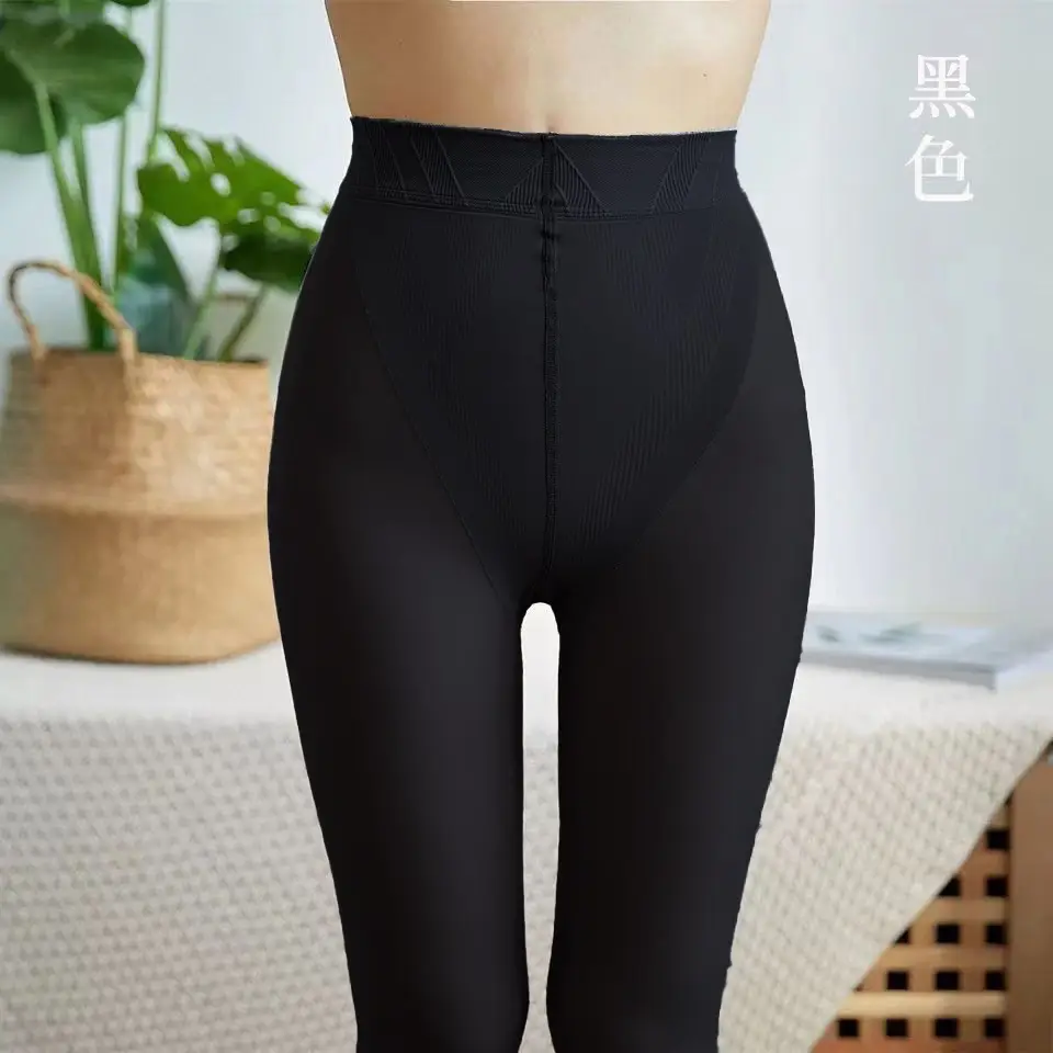 Double Layer Velvet Leg Artistic Black Silk Pantyhose - Image 11