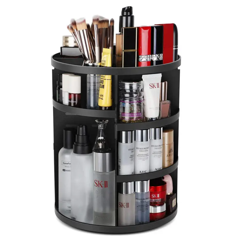 Diamond Rotating Makeup Storage Rack with Brush & Bottles - Image 7