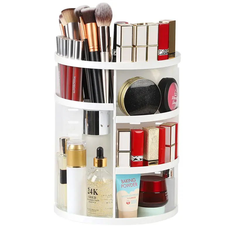 Diamond Rotating Makeup Storage Rack with Brush & Bottles - Image 8