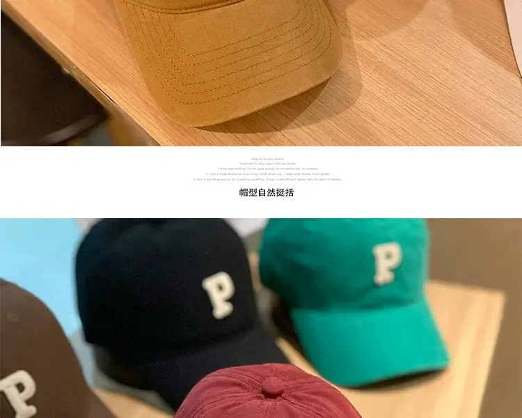Women Japanese Korean Letter P Cap Casual Autumn — feature 1