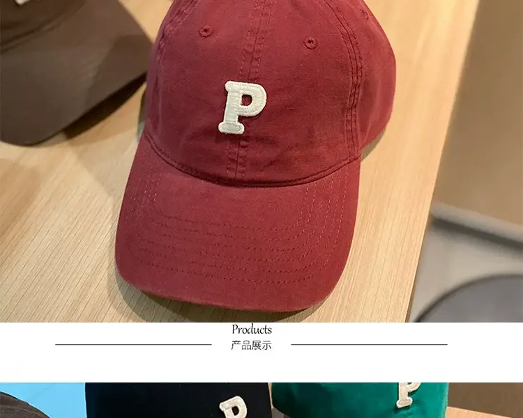 Women Japanese Korean Letter P Cap Casual Autumn — feature 2