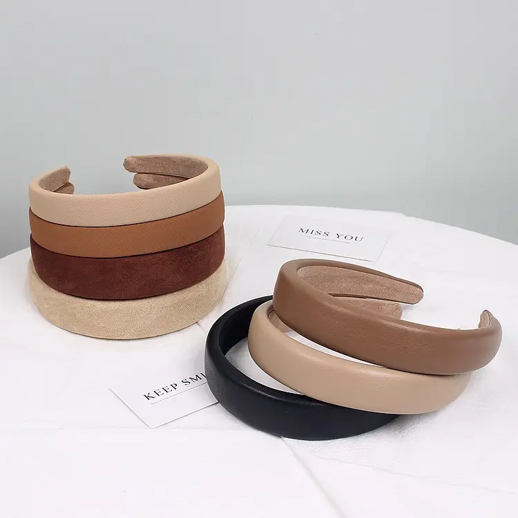 Elegant Cork Top Sponge Hair Band Milk Tea Color