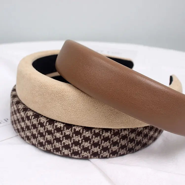Elegant Cork Top Sponge Hair Band Milk Tea Color