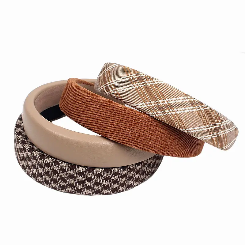 Elegant Cork Top Sponge Hair Band Milk Tea Color