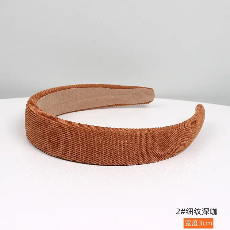 Elegant Cork Top Sponge Hair Band Milk Tea Color