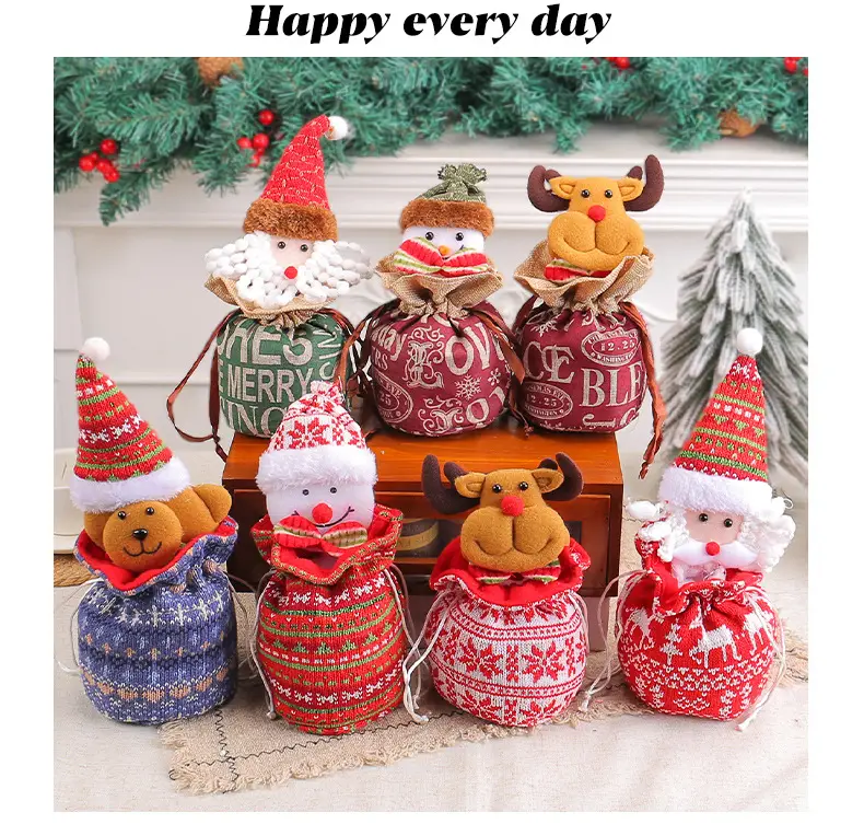 New Knitted Wool Christmas Eve Apple Bag 25cm — feature 1