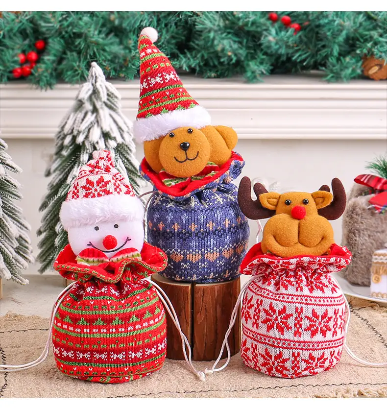New Knitted Wool Christmas Eve Apple Bag 25cm — feature 6