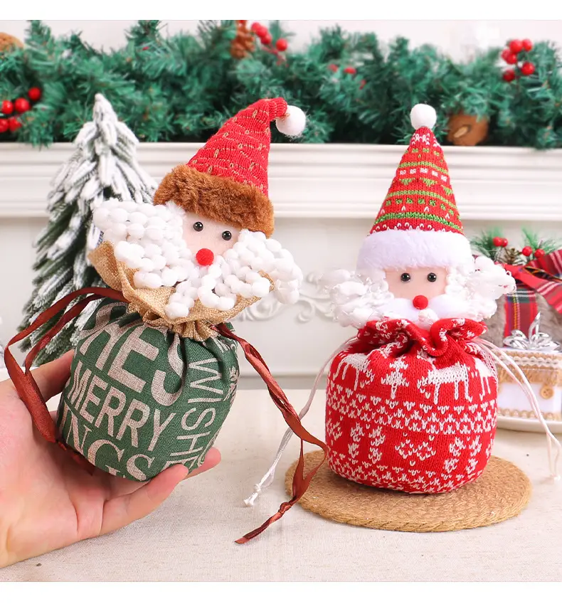New Knitted Wool Christmas Eve Apple Bag 25cm — feature 7