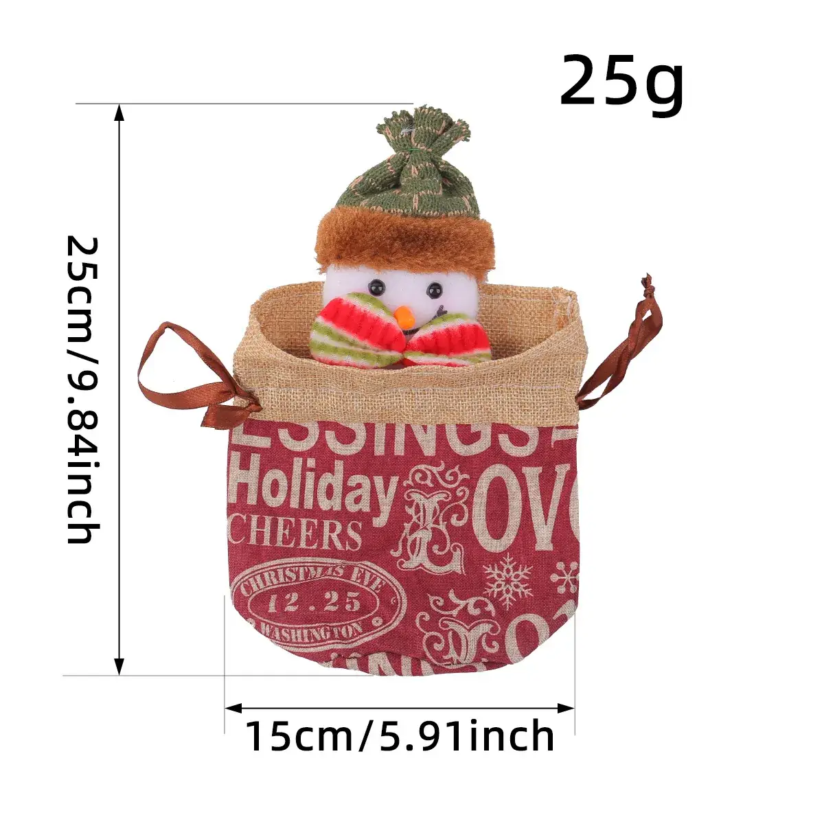 New Knitted Wool Christmas Eve Apple Bag 25cm